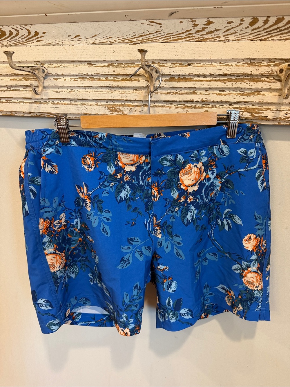 Fair Harbor Men's‎ Swim Trunks 6" Sextant Blue Rose Boxer Brief Lined